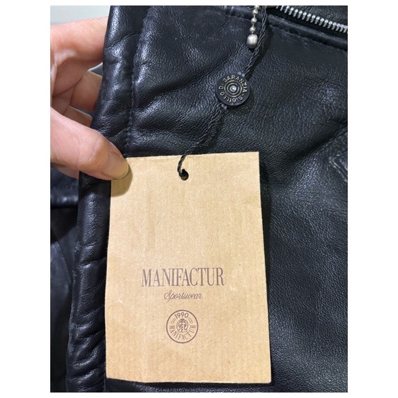 Vera Pelle Black Leather Quilted Women's Coat NEW WITH TAGS Size M - Picture 9 of 15